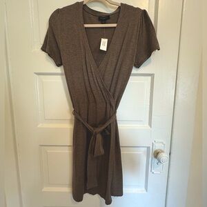 Taupe Banana Republic wrap dress